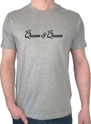 Produktbild von Huuraa Herren T-Shirt Queen & Queen Krone S Sport Grey Bio Baumwolle Fairtrade Herrenshirt Geschenkidee