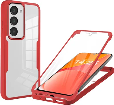 Produktbild von 360 Grad Rundum Schutz Handyhülle für Xiaomi Redmi 15 / 15 5G Full Cover Vollschutz Case Farbe: Rot