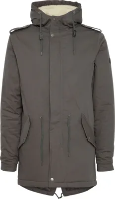 Solid SDDarnell Herren Winterjacke Parka Mantel gefüttert mit Teddy-Futter Kapuze Kordelzug Druckknöpfe Baumwolle Regular fit
