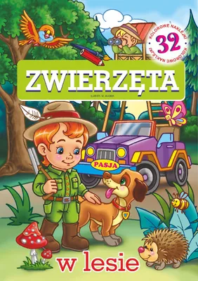 Productafbeelding van Edukacyjna Kolorowanka z naklejkami Zwierzęta w lesie