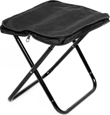 Produktbild von INF Faltbarer Outdoor-Hocker Groß: Oxford-Gewebe & Aluminium, 1 Stück Schwarz