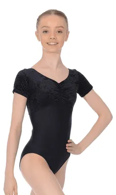 Produktbild von Roch Valley Teresa kurzärmeliges Ballett Trikot aus Samt und Elasthan Schwarz 3 (36
