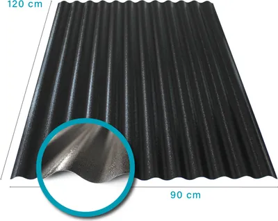 Produktbild von KAISER plastic® Wellplatte | PC - Polycarbonat | C-Struktur und schwarz | 0,8mm Stärke | Sinus 76/18 | 90 x 120 cm | 1 Stk. |  Germany