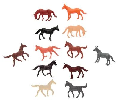 Image de Set de figurines de chevaux, 12 pièces, en différentes couleurs