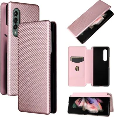 Produktbild von Samsung Galaxy Z Fold4 5G Carbon Kunstleder Handy Tasche Etuis Hülle Cover Case