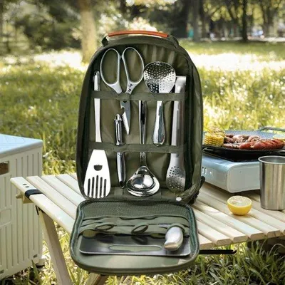 Image de Sac de cuisine compact et portable, idéal pour le camping, les pique-niques, les barbecues et les voyages