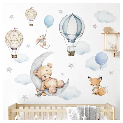 Produktbild von Wandsticker mit Tiermotiven für Baby- und Kinderzimmer