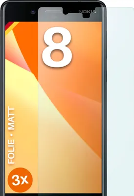 Produktbild von moex® 3x Schutzfolie kompatibel mit Nokia 8 - Displayschutzfolie Anti Reflex Folie, Matt