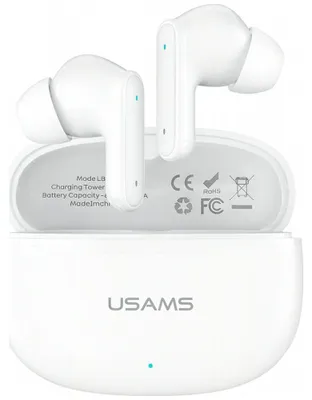 Productafbeelding van USAMS E05 TWS Bluetooth 6.0 draadloze oordopjes, wit