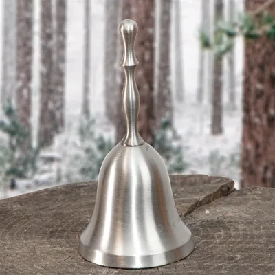 Produktbild von Nostalgische Glocke aus Aluminium, silbern, Tischglocke, Weihnachten