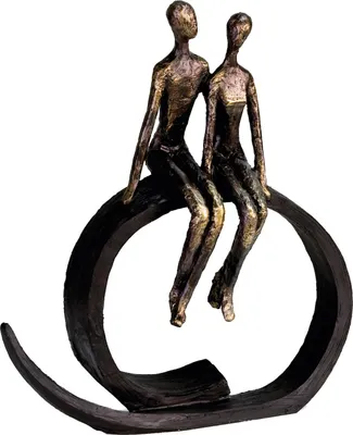Imagen del producto de Escultura Gilde, primer plano, motivo de pareja, resina, color , color bronce, lote de 1. Altura: 35.00 cm. Ancho: 30.00 cm. Profundidad: 12.00 cm. 59661