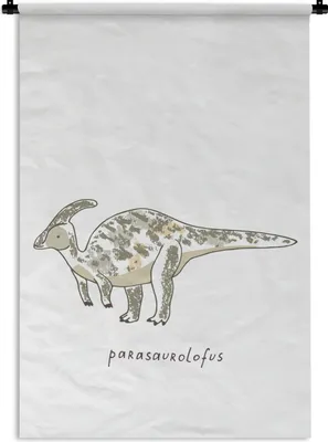 Produktbild von MuchoWow® Wandteppich Wandbehang Kinderzimmer - Parasausolophus - Dinosaurier - Junge - Mädchen - Kind 60x90 cm Tapisserie Dekoration Wandtuch - Foto-Teppich - Abwaschbar