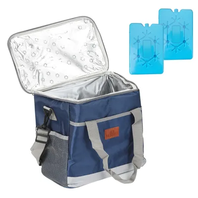 Produktbild von Fiqops Kühltasche leicht und wasserdicht Kühltaschen mit Kühlakku Picknicktasche 15 Liter,Marine