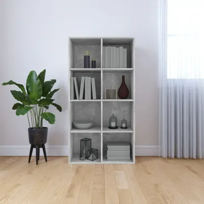 Obrázok produktu pre vidaXL Regál/priestor na knihy betón sivý 66×30×130 cm Materiál na báze dreva - Regál na knihy - Regály na knihy - Police na knihy