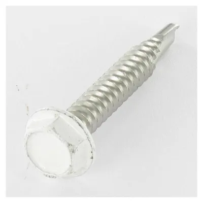 Produktbild von Selbstbohrende Schrauben Sechskantkopf 6,3 x 40 Edelstahl A2 RAL9010 reinweiß