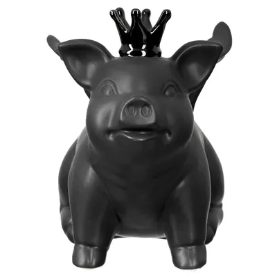 Immagine prodotto di Gilde Figur, Schwein, "King", Keramik, schwarz, VE 1, L. 22 cm, B. 33 cm, H. 30 cm  55947