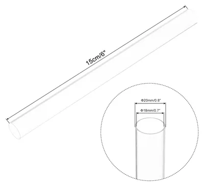 Produktbild von PVC Transparent Rohr, Innendurchmesser 18mm Durchmesser 20mm L?NGE 150mm Acryl Kunststoffrohr fš¹r Lampenbau, Stehlampen, M?bel