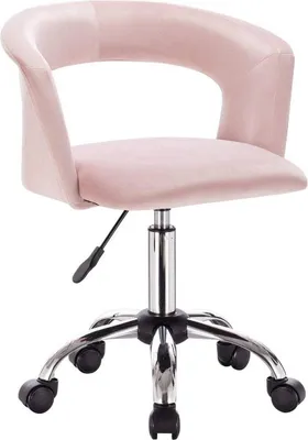 Obrázek produktu pro Ergonomická kancelářská židle - Růžový samet - Na kolečkách - Výškově nastavitelná - Pro dospělé - Pohodlná a stylová