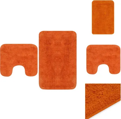 Image de vidaXL Set de tapis de bain 2 pièces Tissu Orange -  Tapis de bain & tapis de salle de bain