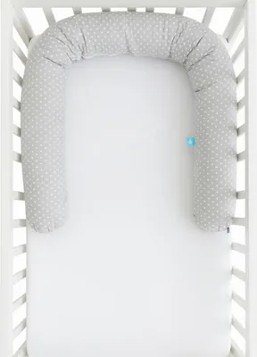 Produktbild von Minky Kissen-Roller-Kinderbettumrandung 200 cm - graues Mohnrot