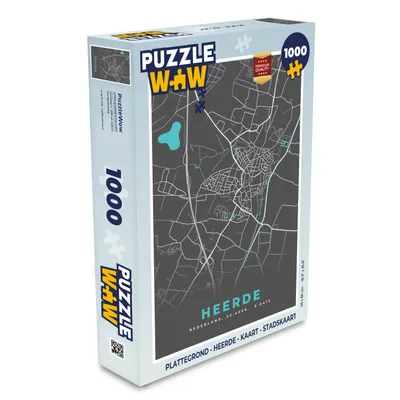 Obrázok produktu pre MuchoWow® Puzzle 1000 ks Mapa - Heerde - Mapa mesta
