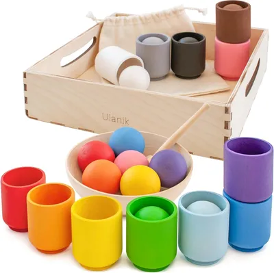 Productafbeelding van Ballen in Bekers Complete Set Montessori Speelgoed vanaf 1 Jaar