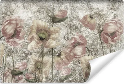 Produktbild von Muralo Vlies Fototapete BLUMEN Blätter Ornamente Beton Abstraktion Vintage Br. 270cm x Hö. 180cm