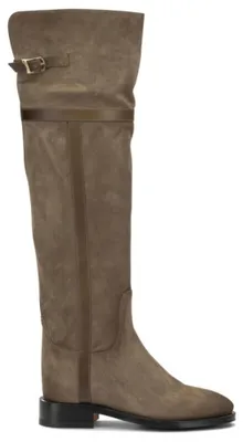 Imagen del producto de Botas de cuero beige para mujer, marca SANTONI, talla 38