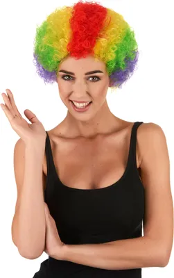 Produktbild von Afro-Perücke Clown bunt für Erwachsene