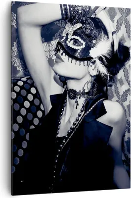 Produktbild von Bild auf Leinwand - Leinwandbild - Einteilig - Frau Karneval Maske Mode - 70x100cm - Wand Bild - Wanddeko - Wandbilder - Leinwanddruck - Wanddekoration - Leinwand bilder - Wandbild - PA70x100-2212