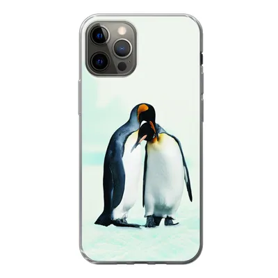 Produktbild von MuchoWow® Handyhülle Schutzhülle Hülle für iPhone 13 Pro Pinguine - Schnee - Familie Silikon Softcase Handy Hülle - Handy-Tasche