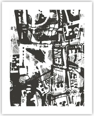 Produktbild von Poster - Poster ohne Rahmen - Schwarzweiß Figuren Abstraktion - 40x50 cm - Wand Bild - Wanddeko - Wandbilder - Kunstposter - Wandposter - Bilder - Kunstdruck - Wanddekoration - P2XPA40x50-5125