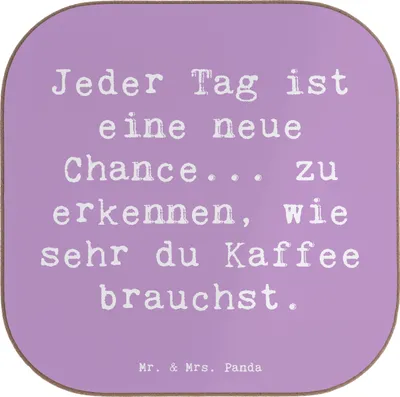 Produktbild von Mr. & Mrs. Panda Untersetzer für Gläser Spruch Motivation und Kaffee - Lavendeltraum - Geschenk, Gefühl, Holzuntersetzer, gläseruntersetzer, positive Energie, zu erkennen
