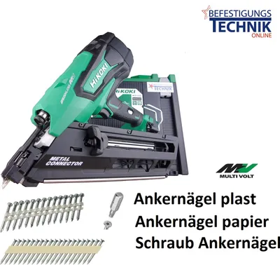 Produktbild von Hikoki NR3675DD W6Z, Nagler, Schwarz, Grün, 4,5 cm, 7,5 cm, Akku, Lithium-Ion (Li-Ion)