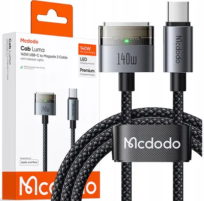 Zdjęcie produktu dla Mcdodo Kabel Do Zasilacza Ładowania Macbook Air Pro Usb-C Magsafe 3 140W 2M