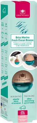 Productafbeelding van Cristalinas Autoparfum, Frisse Oceaanbries, 6 ml, Ventclip, Hangend, Groen, Houtachtig, Oceaanbries, Fresh Ocean Breeze, 6 ml