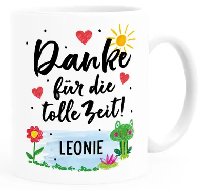 Produktbild von Kaffee-Tasse Erzieherin Kindergarten Danke für die tolle Zeit personalisierte Geschenke Namen Kinder SpecialMe® weiß standard