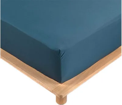 Immagine prodotto di Lenzuolo matrimoniale in percalle blu 140 x 190 cm con fodera da 30 cm