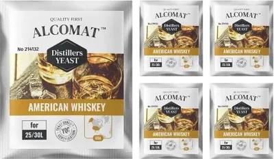 Produktbild von American Whiskey Distillers Yeast ALCOMAT Whisky Yeast | Alkohol Hefe | Gärhefe| 10g/ 25 bis 30 Liter, 5 Stück