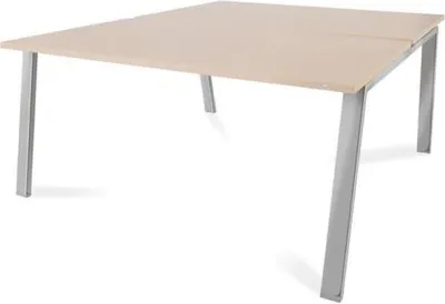 Produktbild von Mehrfacharbeitstisch Blanca BxTxH 160x163x73cm Gestell verchromt Platte Melamin buche
