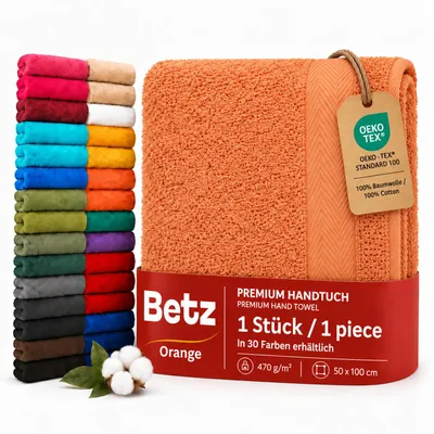 Produktbild von Betz Handtuch PREMIUM 100% Baumwolle 50x100 cm Gesicht- Hände- Körper- Handtuch Farbe - orange
