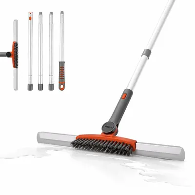 Produktbild von 2-in-1-Bodenwischer mit Bürste – Verstellbarer Griff, 160 cm