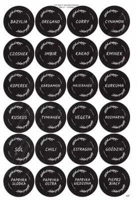 Image de Etykiety na przyprawy czarne 40mm 168szt