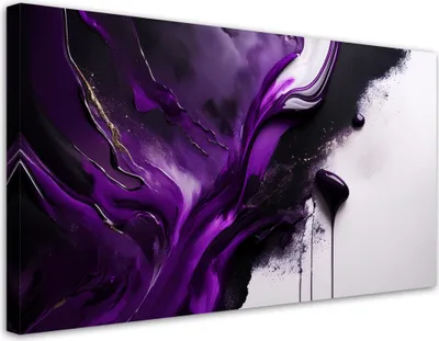 Produktbild von Leinwandbild Lila Abstraktion 100x50 Feeby Violett bild für die wand bereit zum aufhängen