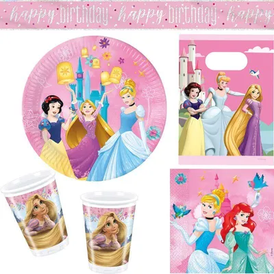 Produktbild von Party Deko Set  Rapunzel Geburtstagsdeko Kindergeburtstag Disney Princess