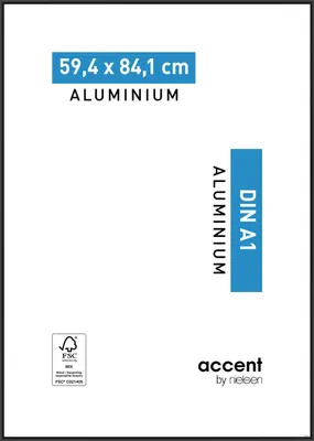 Produktbild von accent by nielsen Aluminium Bilderrahmen Accent, 59,4x84,1 cm (A1), Silber Matt
