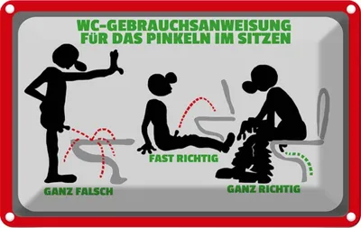 Zdjęcie produktu dla vianmo Blaszany znak 12x18 cm WC-Gebrauchsanweisung