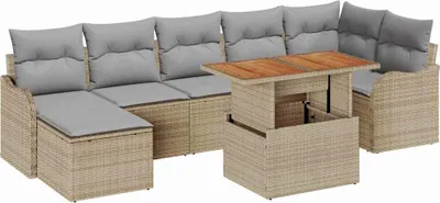 Productafbeelding van vidaXL Tuinset, 8-delig, beige en lichtgrijs