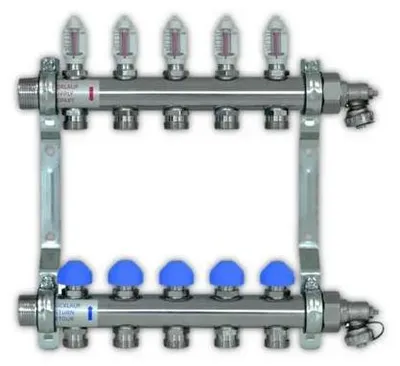 Produktbild von ZEWOTHERM ZEWO 10-er Heizkreisverteiler/Systemverteiler «Premium», Baulänge 620mm, Einbautiefe 86mm,