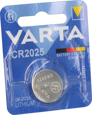 Obrázok produktu pre Varta -CR2025, Batéria na jedno použitie, CR2025, Lítium, 3 V, 1 kusov, Kovová